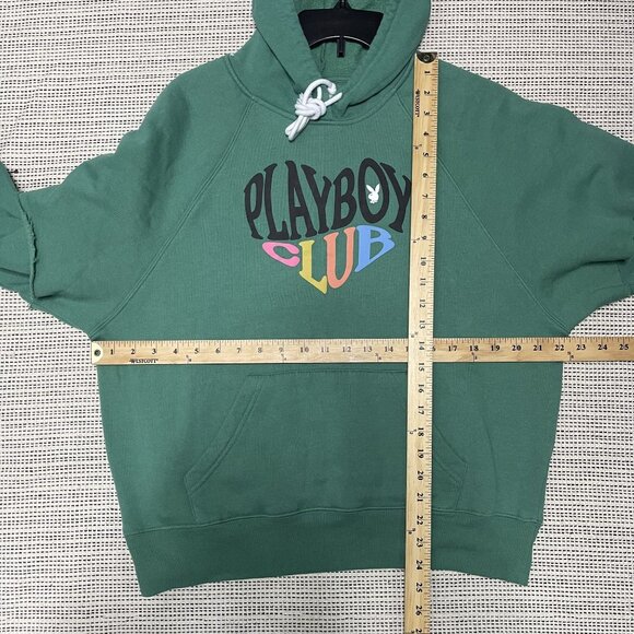 PLAYBOY by Pacsun Wo's Pullover Green Cotton-Blend Hoodie Pocket XS - Picture 6 of 6